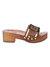 Load image into Gallery viewer, Bally Ellin 6238126 Women's Natural Cotton Wood Buckled Sandals MSRP $580