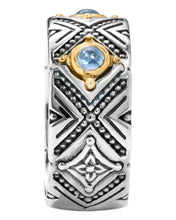 Load image into Gallery viewer, Konstantino Dome Sterling Silver 18k Gold and Blue Spinel Ring DKJ974-478 S8 MSRP $520