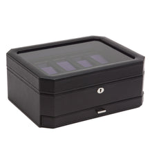 Load image into Gallery viewer, Wolf 458603 Windsor 10 Piece Watch Box with Drawer in Black & Purple MSRP $369