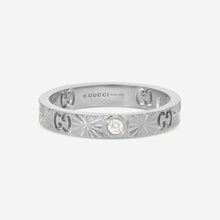 Load image into Gallery viewer, Gucci Icon 18K White Gold & Diamond Ring YBC727892003019 MSRP $1,820