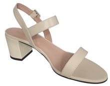 Load image into Gallery viewer, Bally Carlas 6234127 Women's Bone Lamb Leather Heeled Sandals MSRP $695