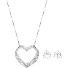 Load image into Gallery viewer, Swarovski Cupidon 5136278 Rhodium Plated & Crystal Necklace & Earrings Set $169