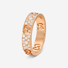 Load image into Gallery viewer, Gucci Icon 18K Rose Gold & Diamond Band Ring YBC729415001 MSRP $5,200