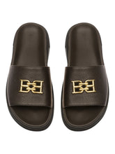 Load image into Gallery viewer, Bally Jaxons 6300152 Men's Black Bovine Grained Leather Sandals MSRP $333
