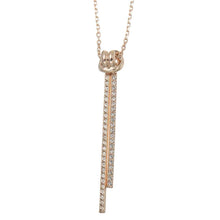 Load image into Gallery viewer, Swarovski Lifelong Y Pendant Necklace 5390817 Rose Gold-Tone Plated & Crystal