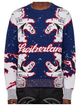 Load image into Gallery viewer, Bally 6302894 Men's Blue Bear Switzerland Wool Sweater MSRP $990