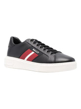 Load image into Gallery viewer, Bally Mylton 6239629 Black Calf Embossed Leather Sneakers MSRP $660