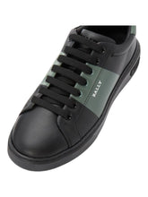 Load image into Gallery viewer, Bally Mitty 6302765 Men's Black/Sage Calf Plain Leather Sneakers MSRP $600