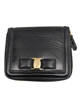 Load image into Gallery viewer, Salvatore Ferragamo Vara 683537 Black Leather Compact Wallet MSRP $595