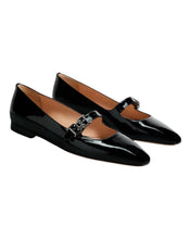 Load image into Gallery viewer, Bally Elis 6303067 Women's Black Calf Patent Leather Flat MSRP $990