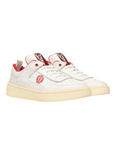 Load image into Gallery viewer, Bally Riweira 6304692 Men's White/Lipstick Leather Sneakers MSRP $685