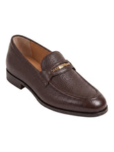 Load image into Gallery viewer, Bally Pesek 6306056 Men's Ebano Deer Grained Leather Loafers MSRP $950