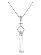 Load image into Gallery viewer, Konstantino Dome Silver 18k Gold & Blue Spinel Pendant & Chain MEKJ735-478 MSRP $860
