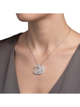 Load image into Gallery viewer, Swarovski Swan Lake Pendant 5296469 Necklace Rhodium Plated & Crystal MSRP $189
