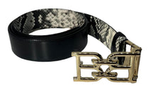 Load image into Gallery viewer, Bally 6302282 Mirror B Reversible Snake Embossed Leather Roccia/Black Belt EU 120/US 47 MSRP $470