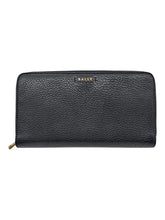 Load image into Gallery viewer, Bally Sevin 6219342 Black Zippered Long Wallet Calf Grained Leather MSRP $660
