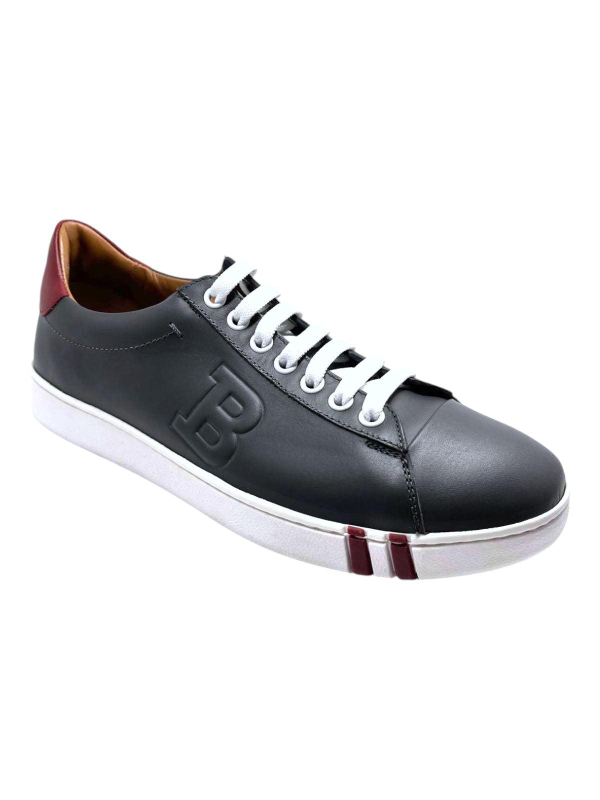 Bally Asher 6217401 Men s Dark Grey Calf Plain Leather Sneakers Size 6.5 MSRP 570