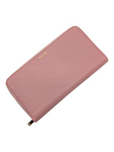 Load image into Gallery viewer, Bally Sevin 6219345 Rosehaze Zippered Long Wallet Calf Grained Leather MSRP $660