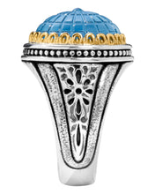 Load image into Gallery viewer, Konstantino Dome Sterling Silver 18k Gold MOP & Blue Spinel Ring DKJ972-628 S8 MSRP $850