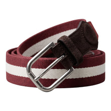 Load image into Gallery viewer, Bally 6308795 Melvin Striped Suede Leather & Fabric Belt EU 115/US 46 MSRP $320