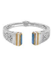 Load image into Gallery viewer, Konstantino Sterling Silver & 18K Gold MOP Double Blue Spinel Bracelet BKJ697-628 MSRP $2500