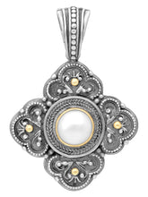 Load image into Gallery viewer, Konstantino 18K & Silver Labradorite Pearl Cross with Chain STKJ28-122 MSRP $865