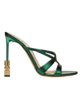 Load image into Gallery viewer, Bally Carolyn 6304287 Deep Emerald Strappy Slip On Leahter Sandals MSRP $1200