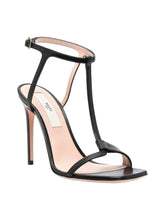 Load image into Gallery viewer, Bally Natalia 6303040 Strappy Black Grained Leather Sandals MSRP $790