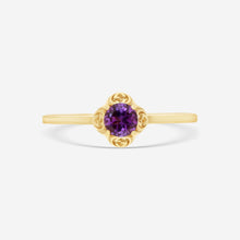 Load image into Gallery viewer, Gucci 18K Yellow Gold and Amethyst Interlocking G Motif Ring YBC662428003 MSRP $820