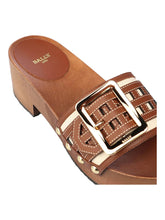 Load image into Gallery viewer, Bally Ellin 6238126 Women's Natural Cotton Wood Buckled Sandals MSRP $580