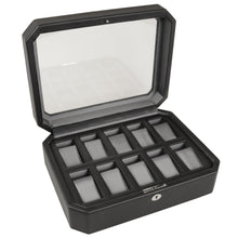 Load image into Gallery viewer, Wolf 4584029 Windsor 10 Piece Watch Box in Black & Grey MSRP $315