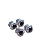 Load image into Gallery viewer, Konstantino Men's Silver Black Onyx Tuxedo Stud Set SMMK14-120-CUT MSRP $260