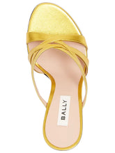 Load image into Gallery viewer, Bally Carolyn 6304041 Gold Strappy Slip On Leahter Sandals Size 7.5 MSRP $1200