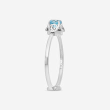 Load image into Gallery viewer, Gucci 18K White Gold Interlocking G & Topaz Ring YBC6624280040 MSRP $890