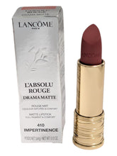 Load image into Gallery viewer, Lancome L'absolu Rouge Drama Matte Lipstick #410 Impertinence