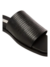 Load image into Gallery viewer, Bally Sabian 6303343 Men's Black Embossed Leather Slide Sandals MSRP $630