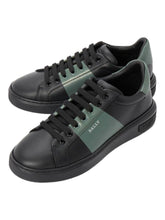 Load image into Gallery viewer, Bally Mitty 6302765 Men's Black/Sage Calf Plain Leather Sneakers MSRP $600