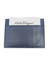 Load image into Gallery viewer, Salvatore Ferragamo Men's 705069 Gancini Black&Blue Credit Card Holder MSRP $295