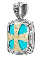 Load image into Gallery viewer, Konstantino 18K & Silver Turquoise Pendant with Chain MEKJ666-130-137 MSRP $1740