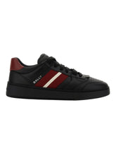 Load image into Gallery viewer, Bally Rebby 6306537 Men's Black Canvas-Trimmed Leather Sneakers MSRP $685