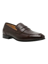 Load image into Gallery viewer, Bally Saix 6305325 Men's Ebano Deer Grained Penny Loafers MSRP $1100