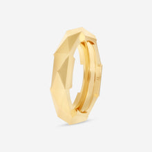 Load image into Gallery viewer, GUCCI Link to Love Studded 18kt Yellow Gold Ring YBC662188001 MSRP $2050