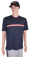 Load image into Gallery viewer, Bally 6233735 Men's Navy Blue 100% Cotton Striped Logo T-Shirt MSRP $300
