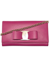 Load image into Gallery viewer, Salvatore Ferragamo Vara Women's 705292 Pink Wallet With Chain MSRP $795