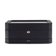 Load image into Gallery viewer, Wolf 4586029 Windsor 10 Piece Watch Box with Drawer in Black & Grey MSRP $369