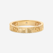 Load image into Gallery viewer, Gucci Icon Ring 18K Yellow Gold and Diamond Band Ring YBC7278920020 MSRP $1,610