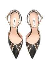 Load image into Gallery viewer, Bally Tatjana 6304440 Ladies Multiblack Snakeskin Leather 105mm Pumps MSRP $1200