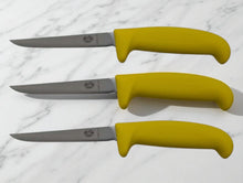Load image into Gallery viewer, Victorinox 4" Poultry Boning Knife Stainless Steel Blade Yellow Handle Set of 3