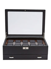 Load image into Gallery viewer, Wolf 1834 Roadster 10 PC Black Watch Box w/ Drawer - 477656