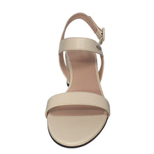 Load image into Gallery viewer, Bally Carlas 6234127 Women's Bone Lamb Leather Heeled Sandals MSRP $695